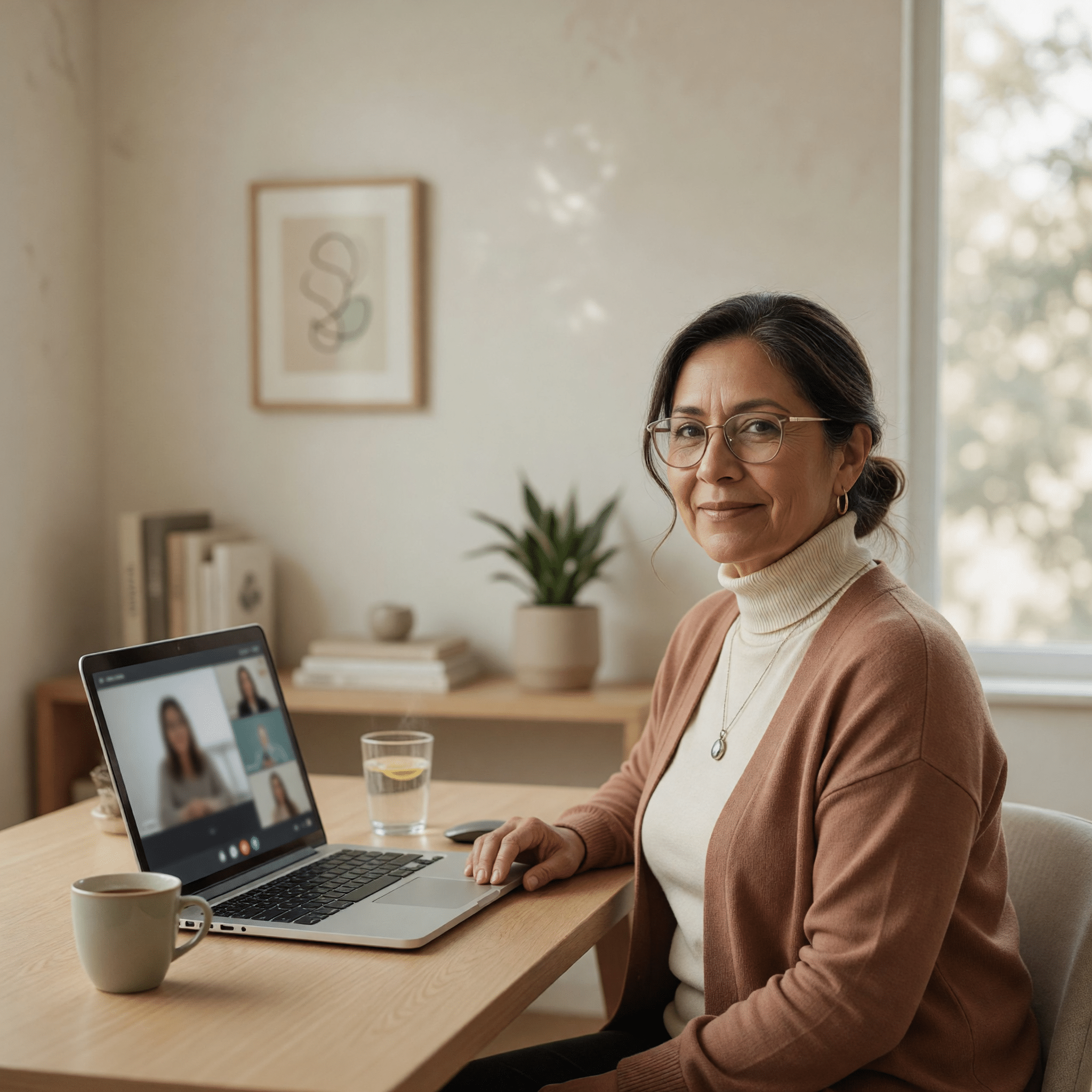 Paciente adulta en terapia psicológica online